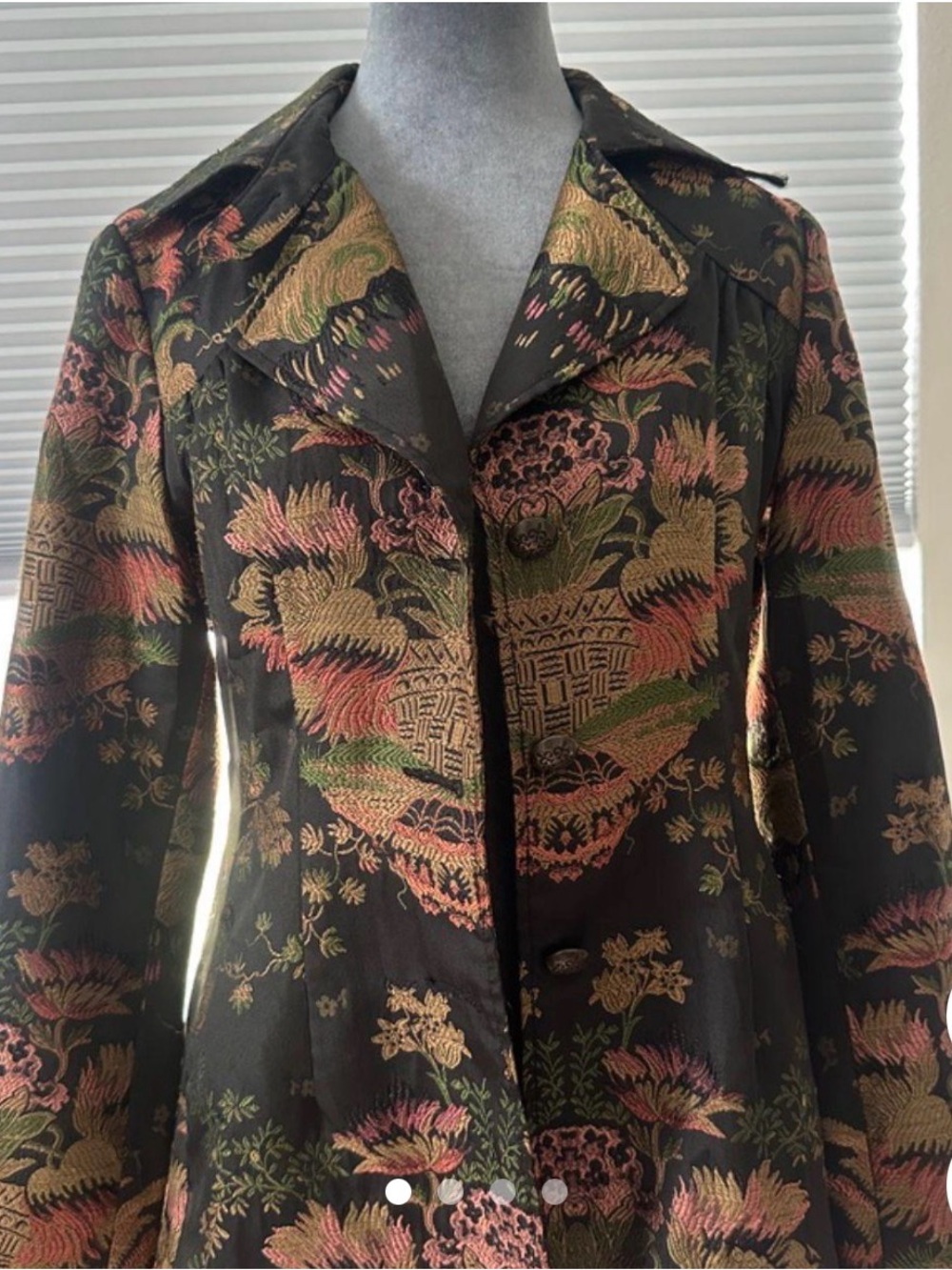 CAbi Floral Japanese inspired suit skirt blazer